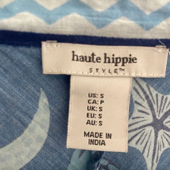 Haute Hippie Blue Sea Turtle Swimsuit Coverup Dress Women’s Small Beach Shells - Picture 2 of 4